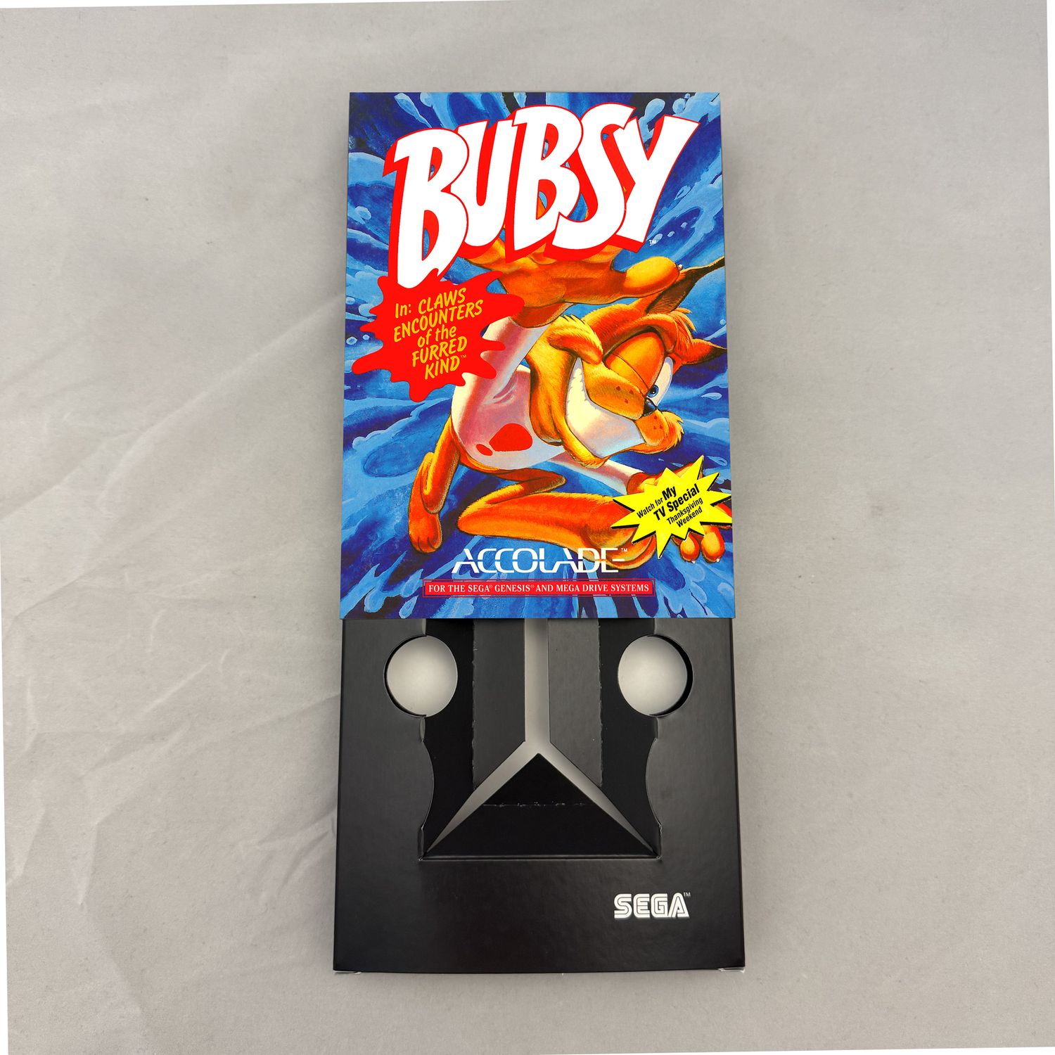Bubsy In: Claws Encounters of the Furred Kind | NTSC | Sega Genesis | Genesis | En | Reproduction Box and Inner Tray