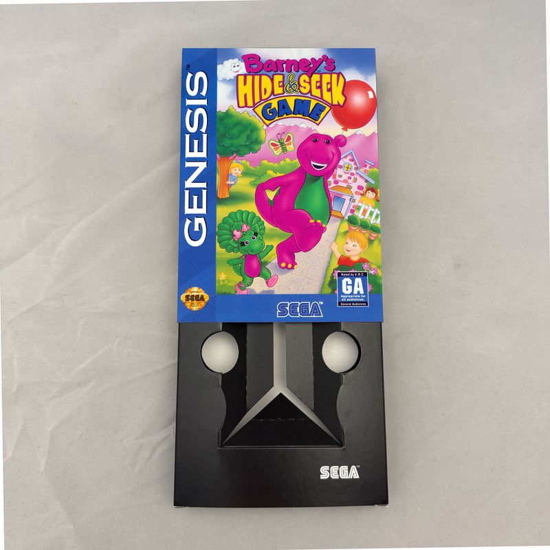 Barney&#39;s Hide and Seek Game | NTSC | Sega Genesis | Genesis | En | Reproduction Box and Inner Tray