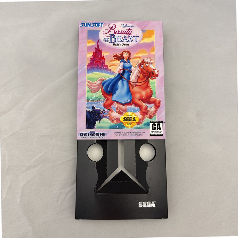 Beauty &amp; the Beast: Belle&#39;s Quest | NTSC | Sega Genesis | Genesis | En | Reproduction Box and Inner Tray