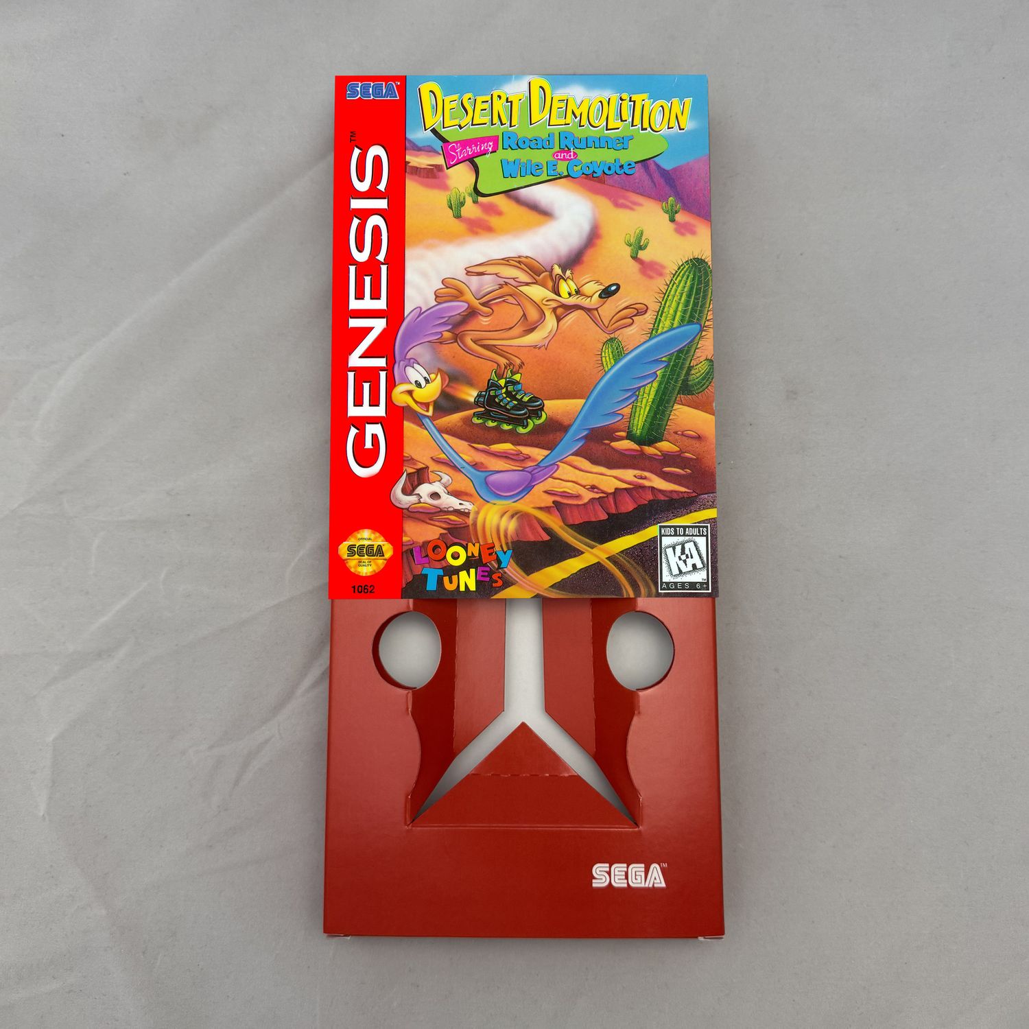 Desert Demolition Starring Road Runner and Wile E. Coyote | NTSC | Sega Genesis | Genesis | En | Reproduction Box and Inner Tray