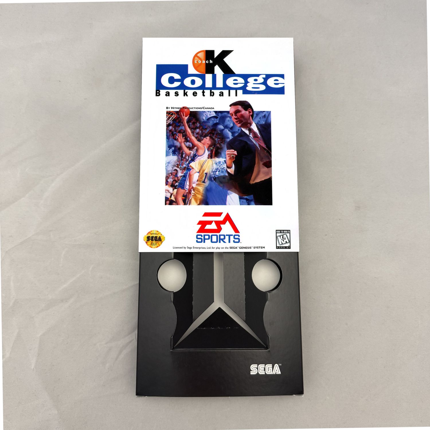 Coach K College Basketball | NTSC | Sega Genesis | Genesis | En | Reproduction Box and Inner Tray