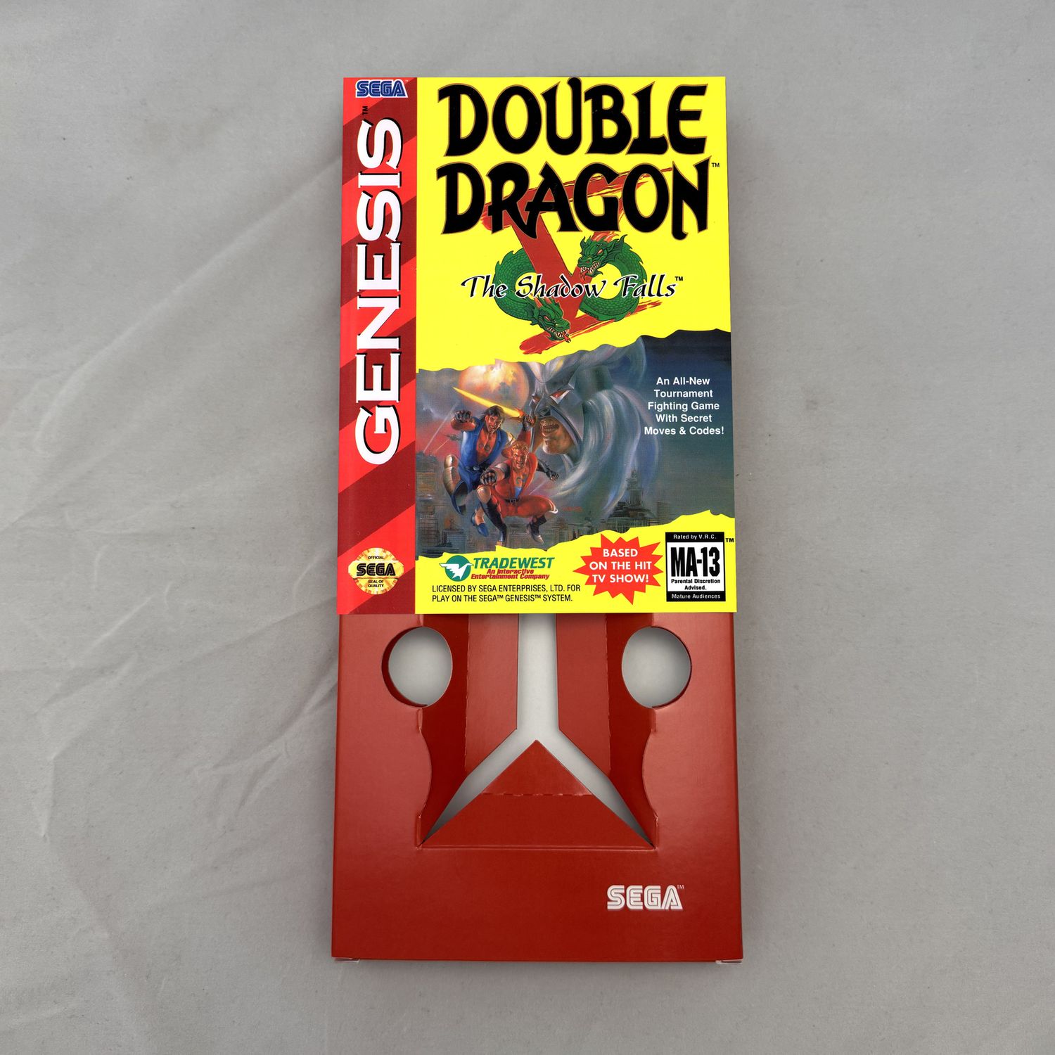 Double Dragon V: The Shadow Falls | NTSC | Sega Genesis | Genesis | En | Reproduction Box and Inner Tray