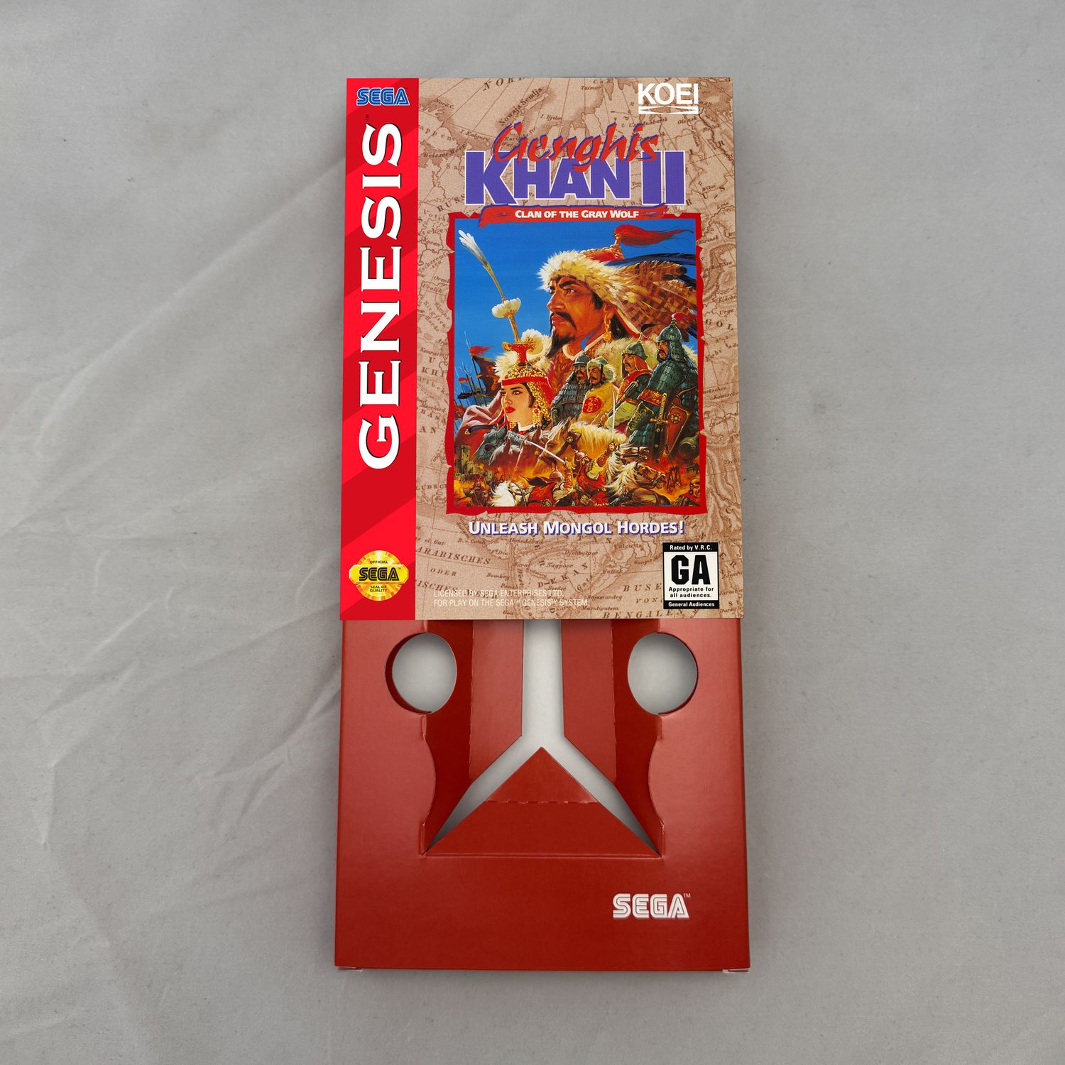 Genghis Khan II: Clan of the Gray Wolf | NTSC | Sega Genesis | Genesis | En | Reproduction Box and Inner Tray