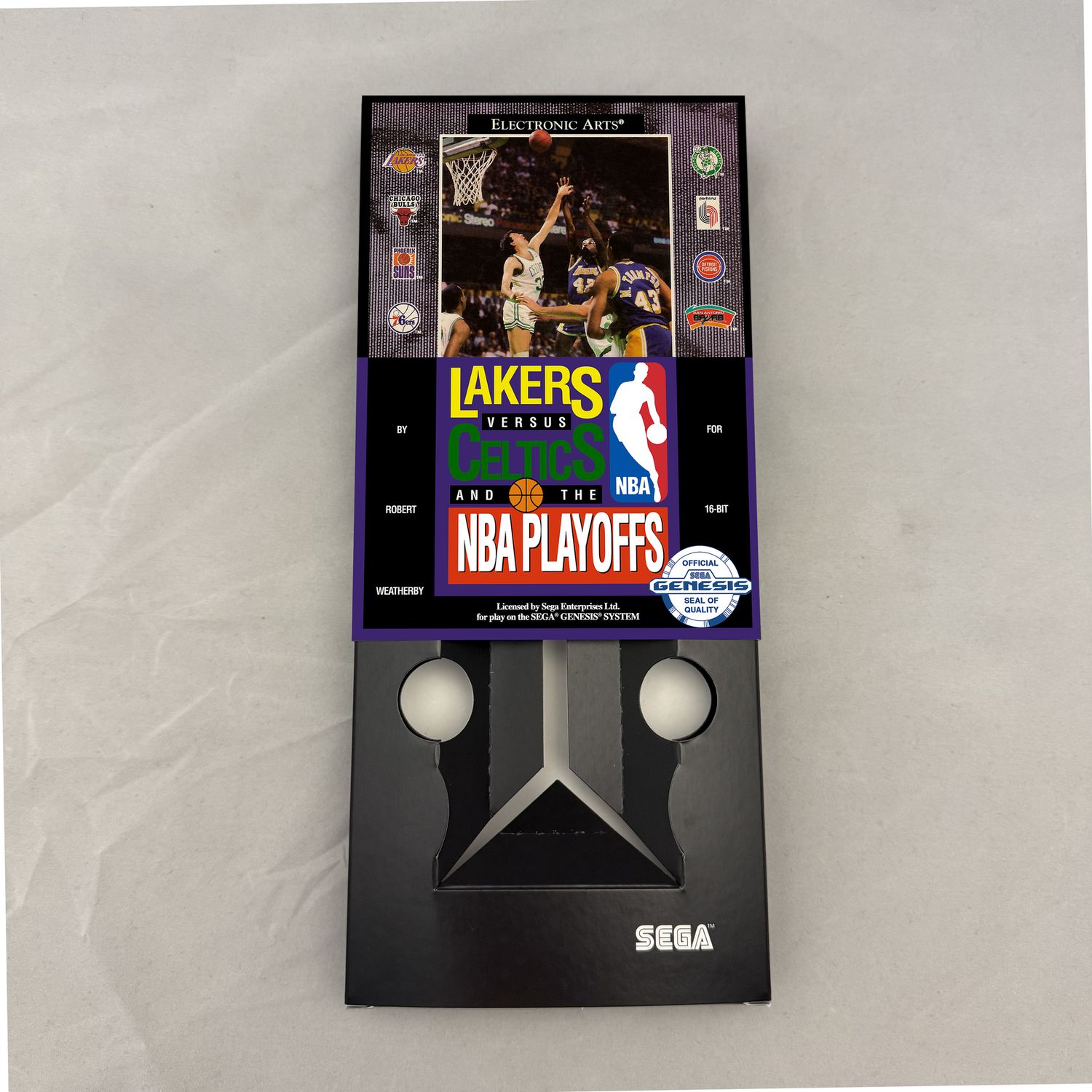 Lakers Versus Celtics and the NBA Playoffs | NTSC | Sega Genesis | Genesis | En | Reproduction Box and Inner Tray