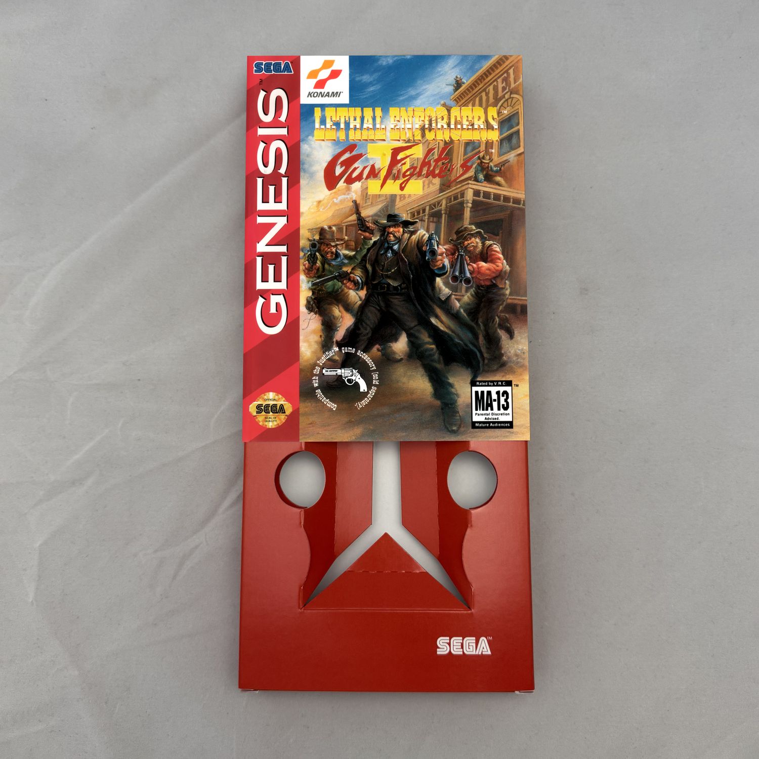 Lethal Enforcers 2 - Gun Fighters | NTSC | Sega Genesis | Genesis | En | Reproduction Box and Inner Tray