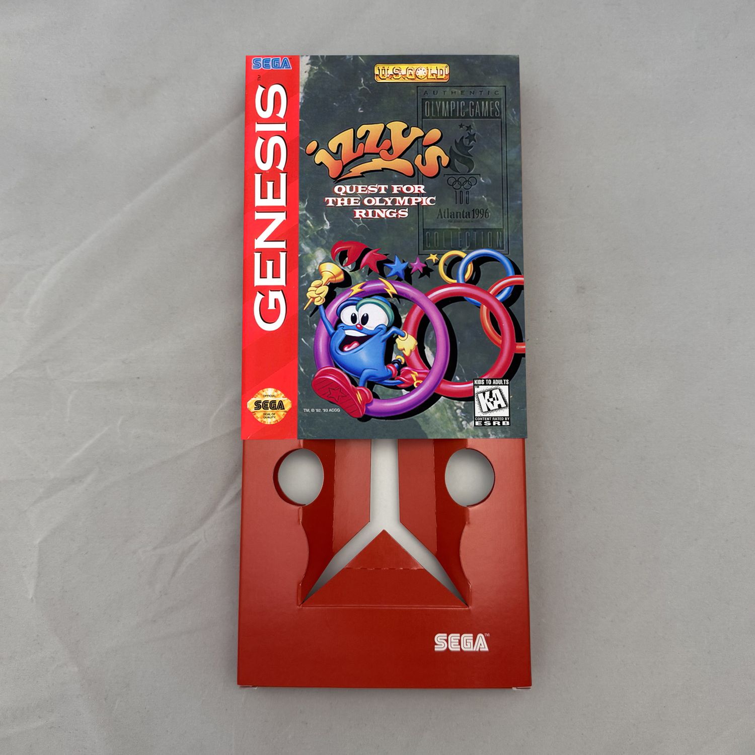 Izzy&#39;s Quest for the Olympic Rings | NTSC | Sega Genesis | Genesis | En | Reproduction Box and Inner Tray