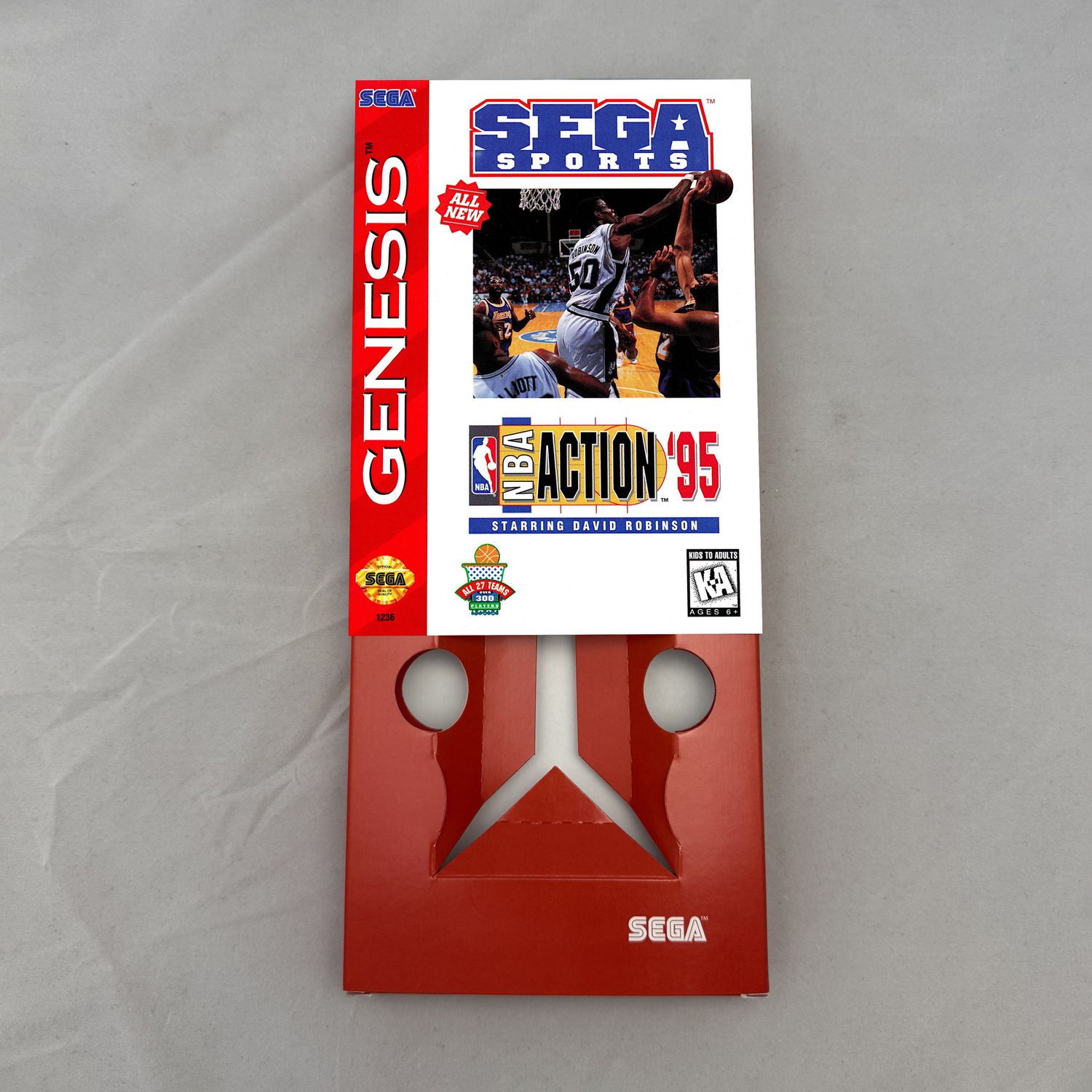 NBA Action &#39;95 Starring David Robinson | NTSC | Sega Genesis | Genesis | En | Reproduction Box and Inner Tray