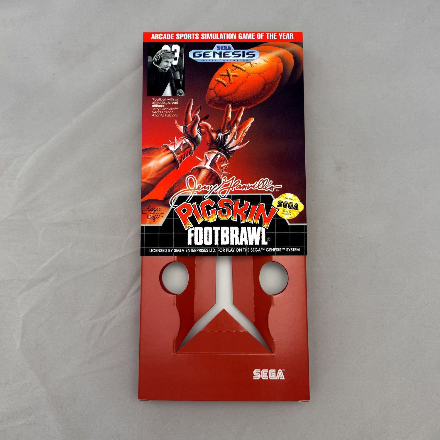 Jerry Glanville&#39;s Pigskin Footbrawl | NTSC | Sega Genesis | Genesis | En | Reproduction Box and Inner Tray