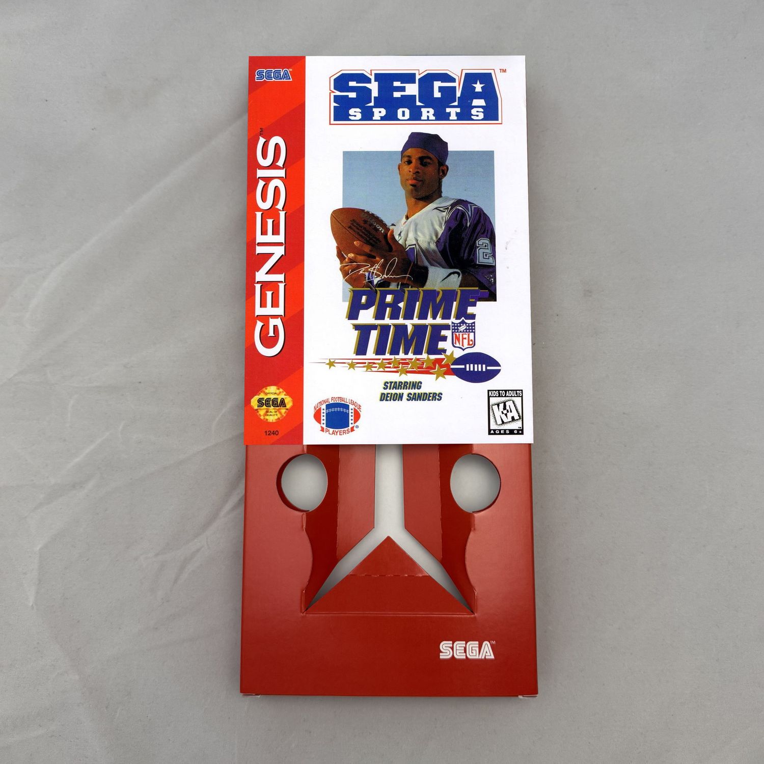 Prime Time NFL Starring Deion Sanders | NTSC | Sega Genesis | Genesis | En | Reproduction Box and Inner Tray