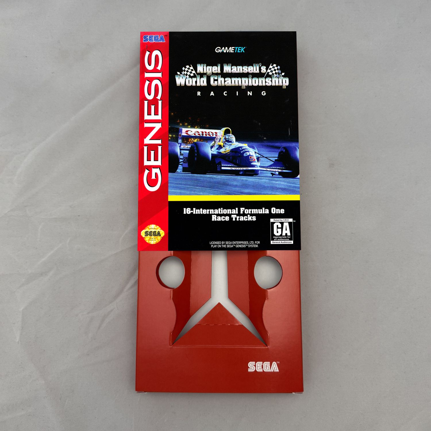 Nigel Mansell&#39;s World Championship Racing | NTSC | Sega Genesis | Genesis | En | Reproduction Box and Inner Tray