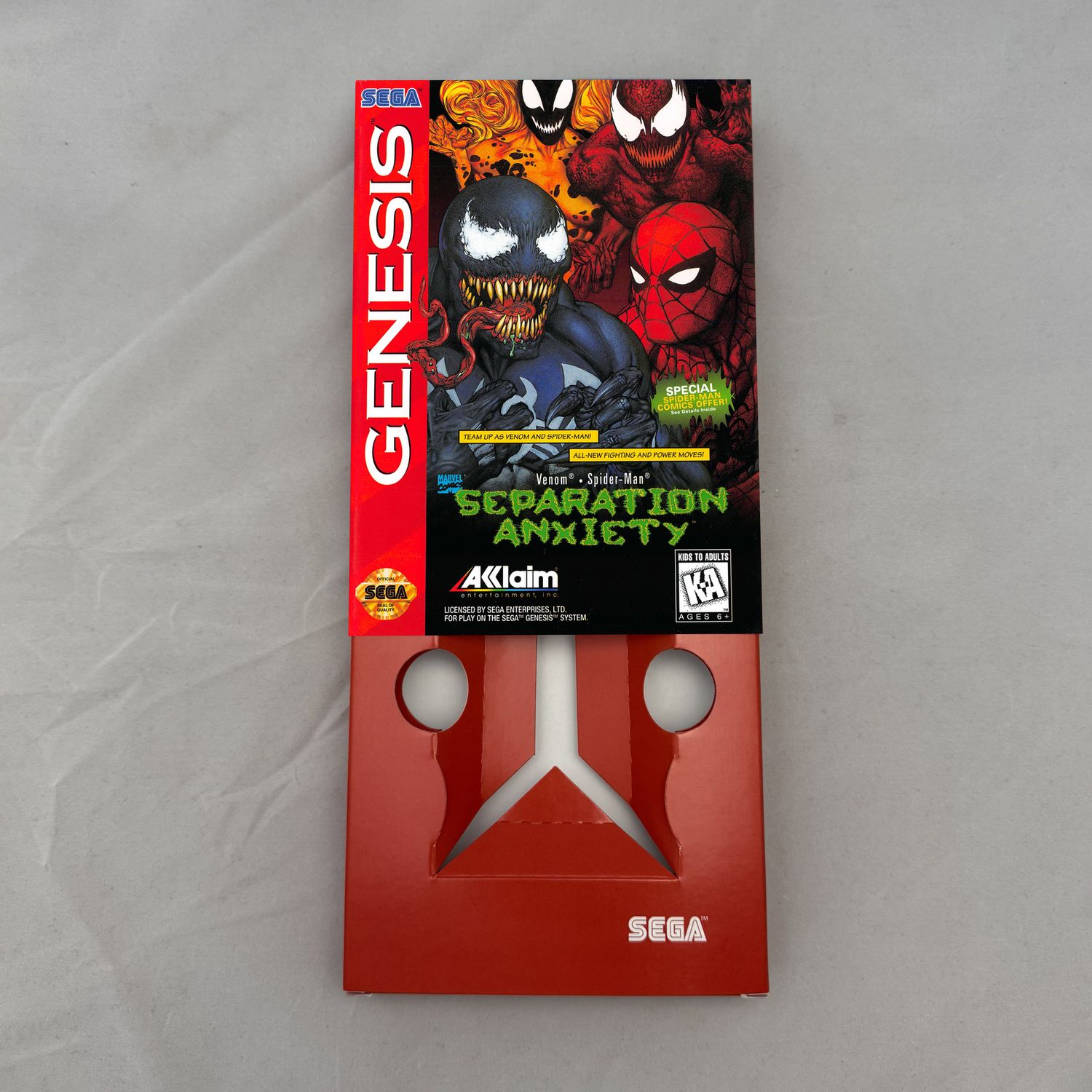 Spider-Man and Venom - Separation Anxiety | NTSC | Sega Genesis | Genesis | En | Reproduction Box and Inner Tray