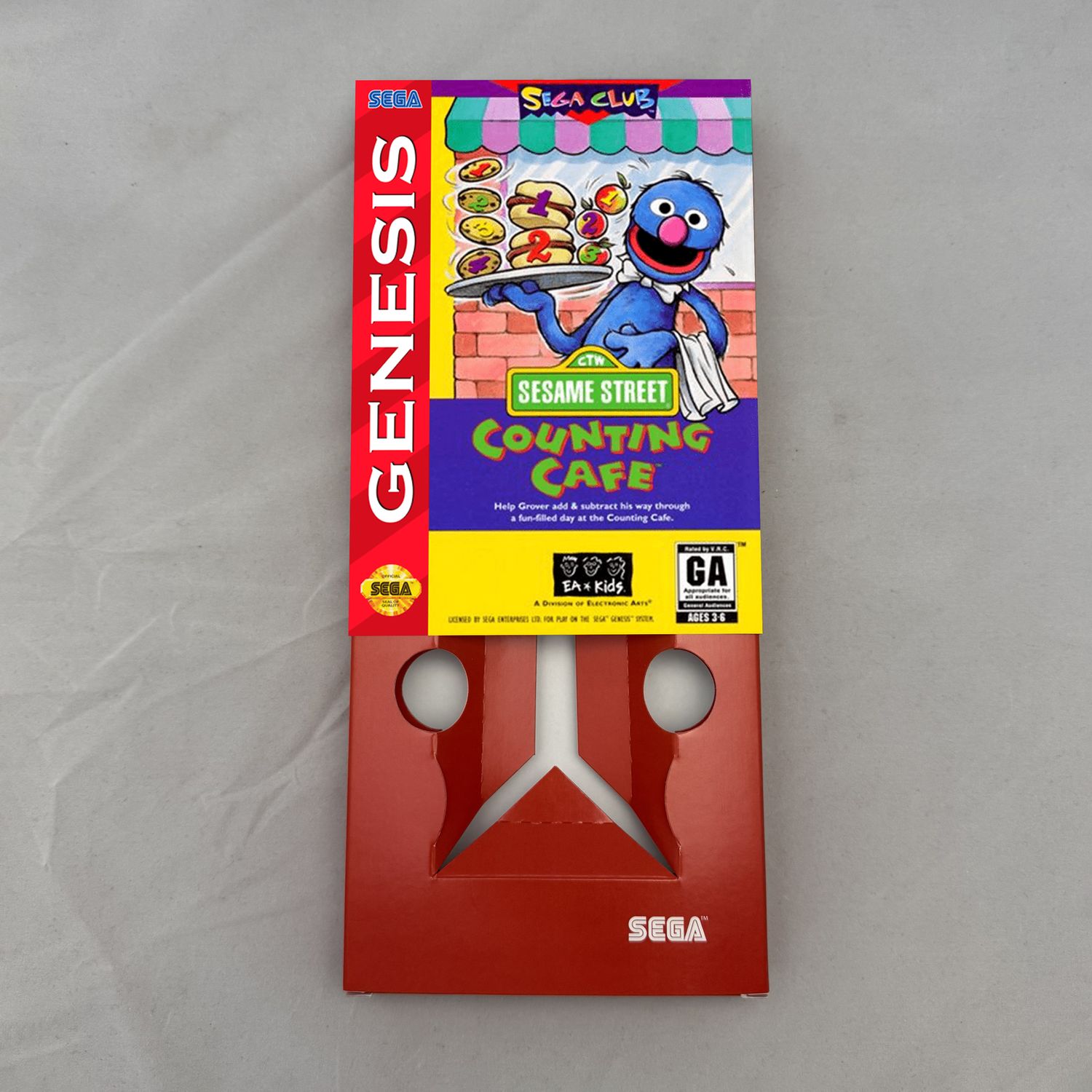 Sesame Street: Counting Cafe | NTSC | Sega Genesis | Genesis | En | Reproduction Box and Inner Tray