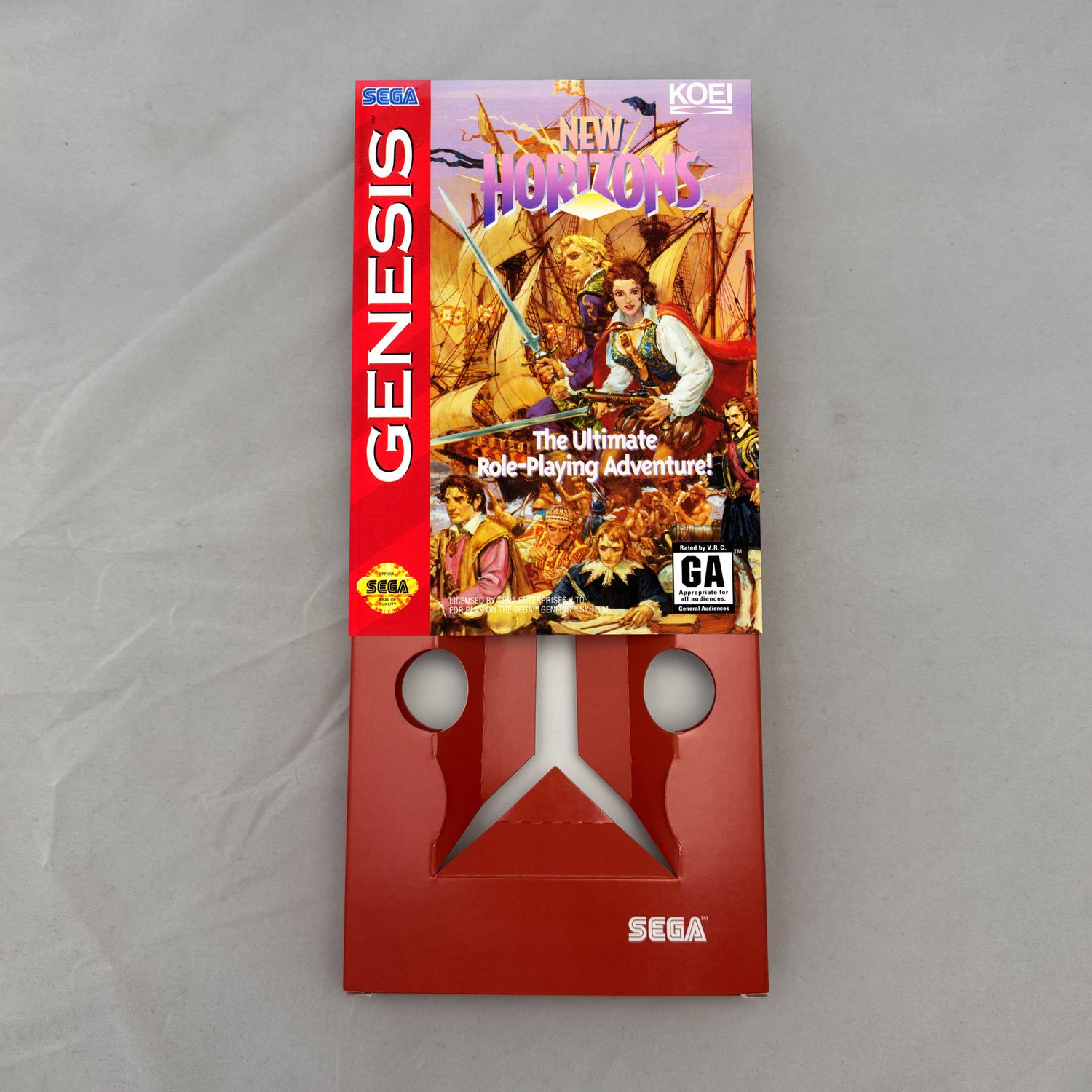 Uncharted Waters: New Horizons | NTSC | Sega Genesis | Genesis | En | Reproduction Box and Inner Tray