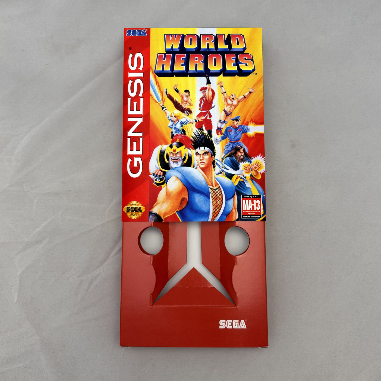 World Heroes | NTSC | Sega Genesis | Genesis | En | Reproduction Box and Inner Tray