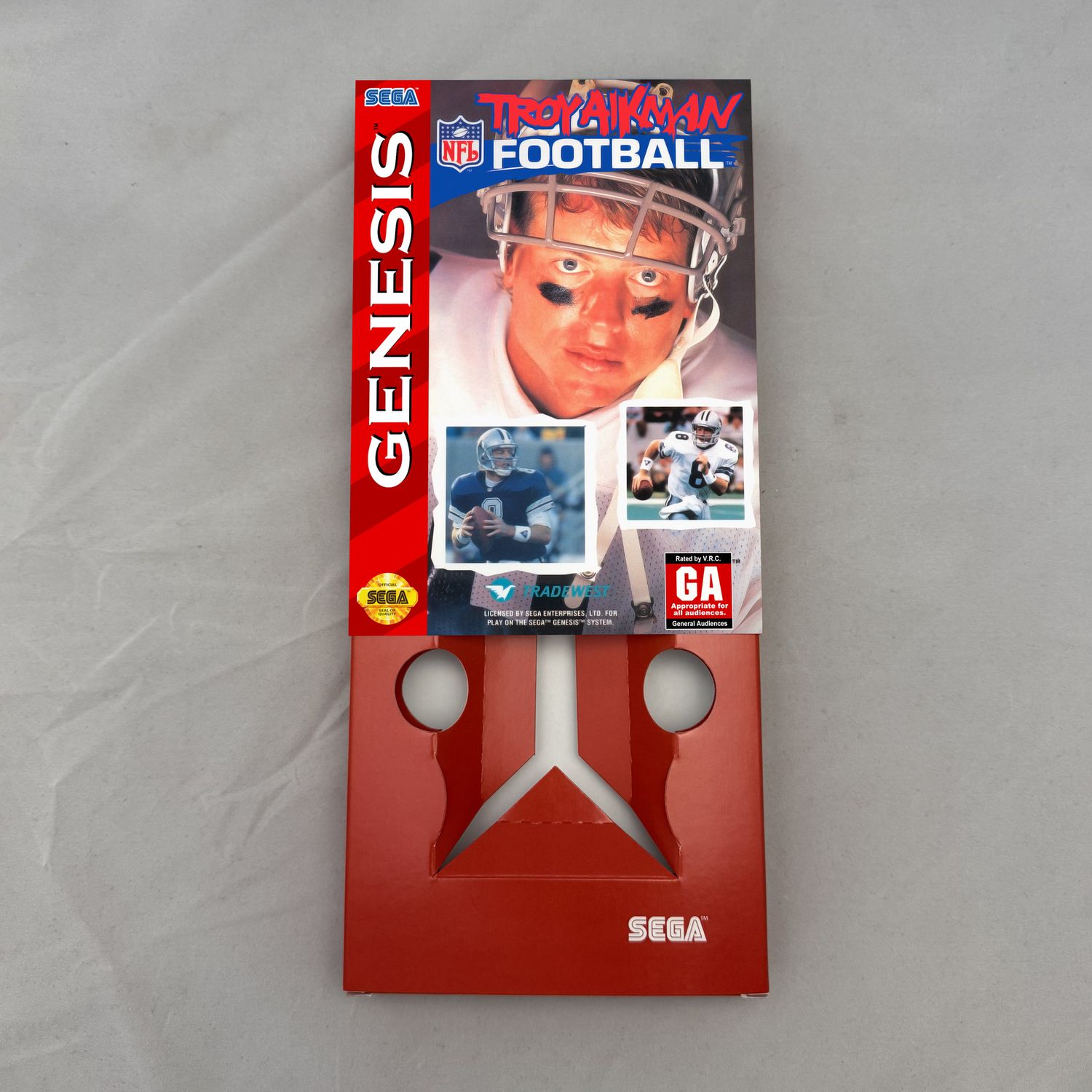 Troy Aikman NFL Football | NTSC | Sega Genesis | Genesis | En | Reproduction Box and Inner Tray