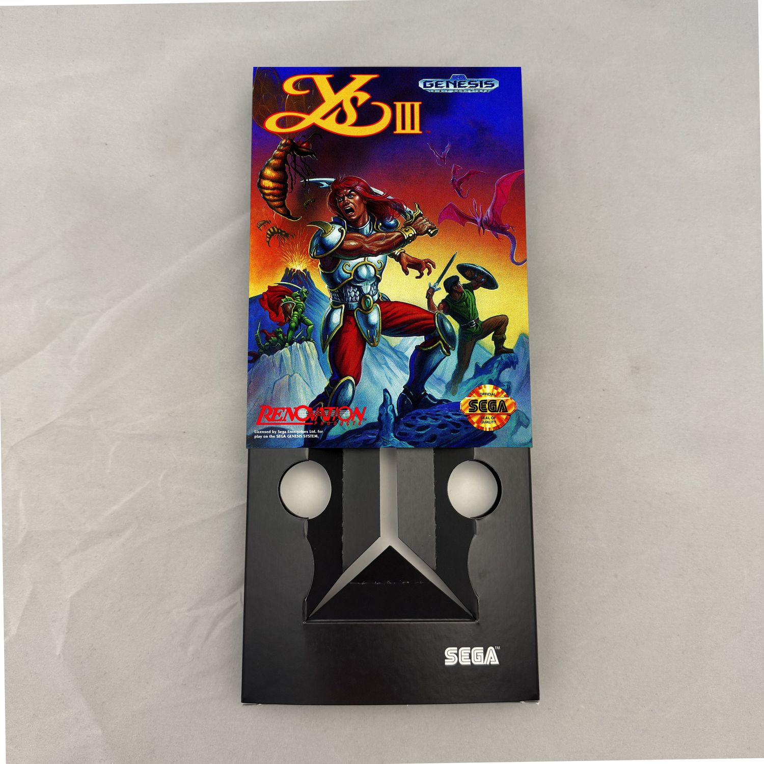 Ys 3 - Wanderers From Ys | NTSC | Sega Genesis | Genesis | En | Reproduction Box and Inner Tray