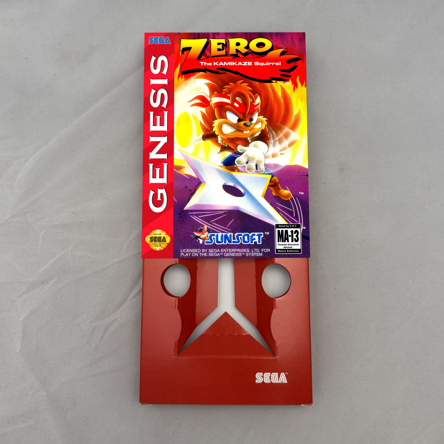 Zero the Kamikaze Squirrel | NTSC | Sega Genesis | Genesis | En | Reproduction Box and Inner Tray