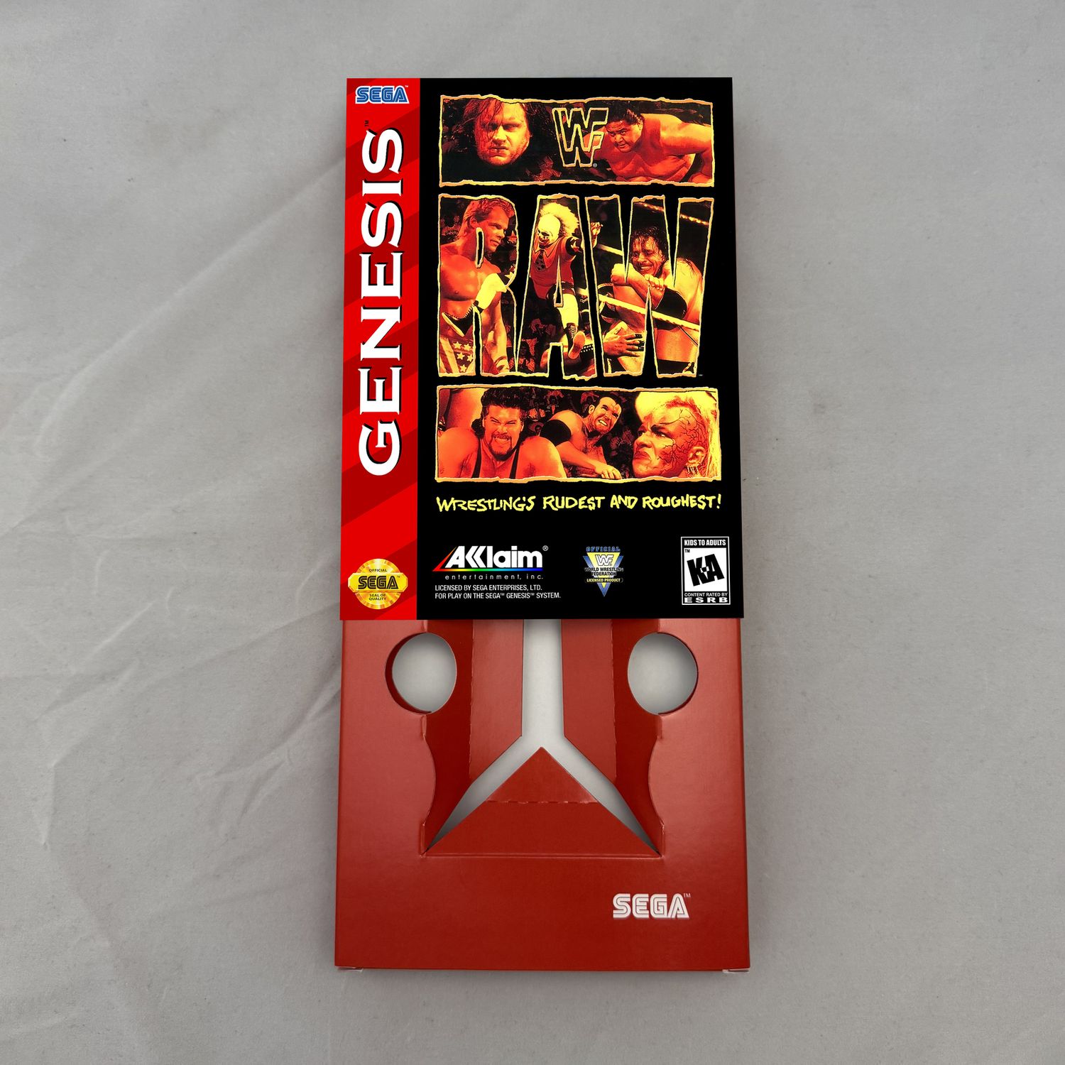 WWF Raw | NTSC | Sega Genesis | Genesis | En | Reproduction Box and Inner Tray