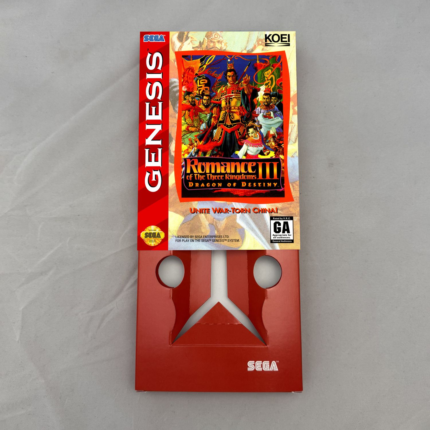 Romance of the Three Kingdoms III: Dragon of Destiny | NTSC | Sega Genesis | Genesis | En | Reproduction Box and Inner Tray