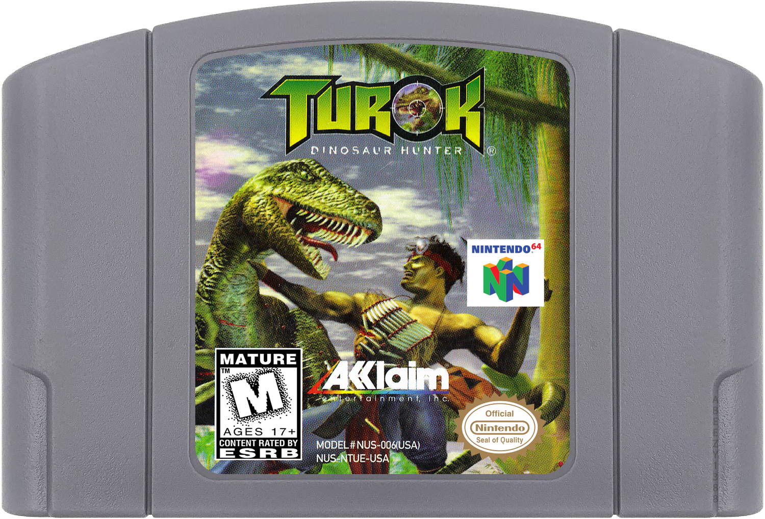 Turok - Dinosaur Hunter Cartridge Label