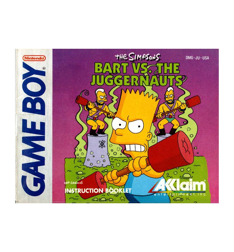 The Simpsons Bart VS The Juggernauts Reproduction Manual