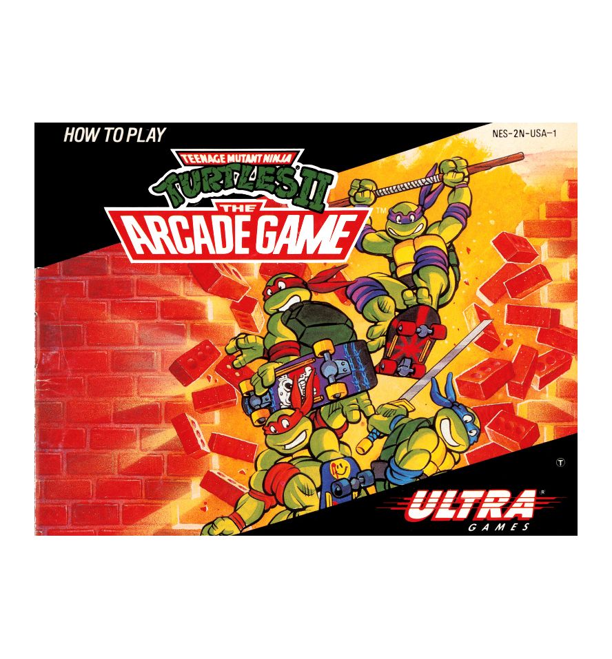 Teenage Mutant Ninja Turtles 2 Arcade Reproduction Manual