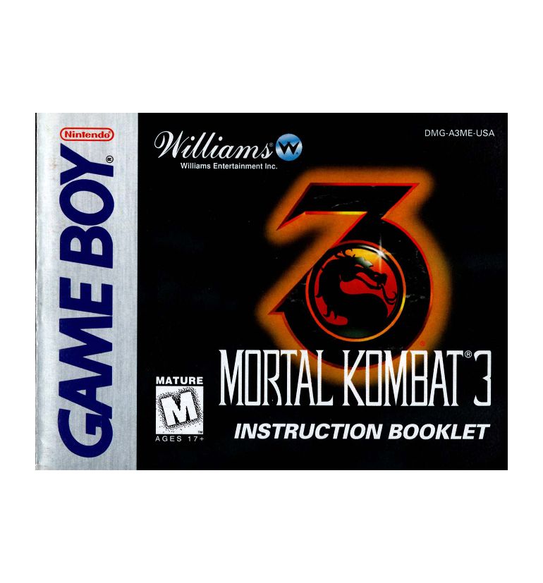 Mortal Kombat 3 Reproduction Manual