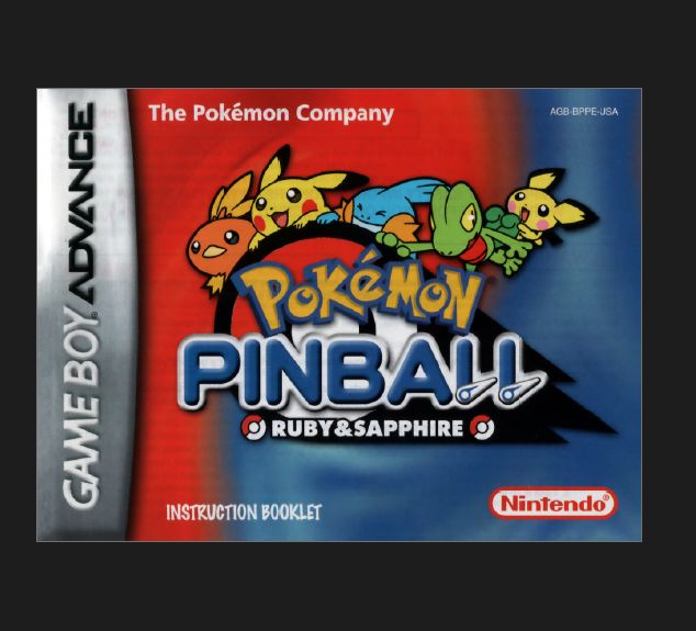 Pokemon Pinball Ruby and Sapphire Reproduction Manual