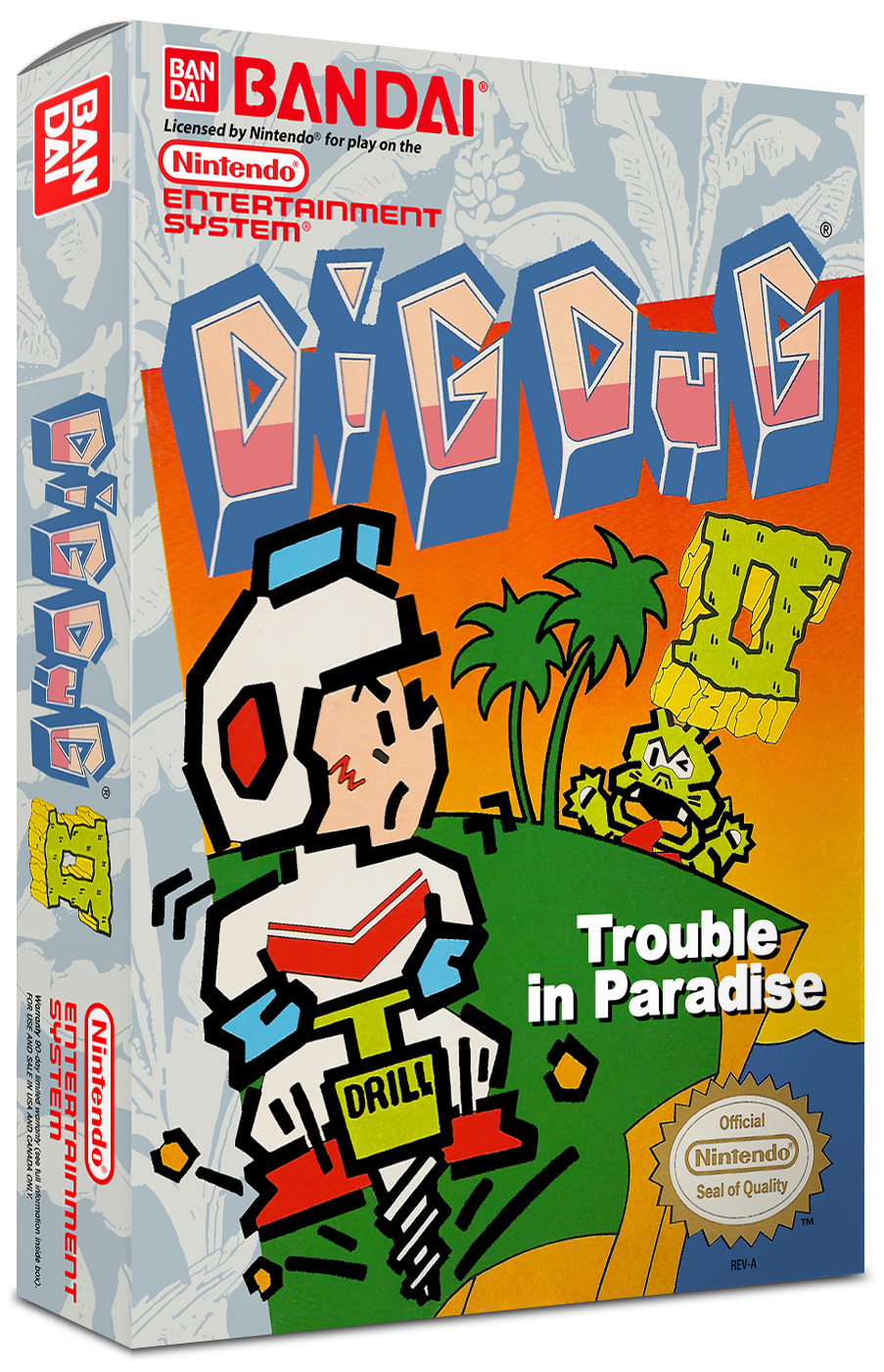 Dig Dug II Trouble in Paradise Reproduction Box