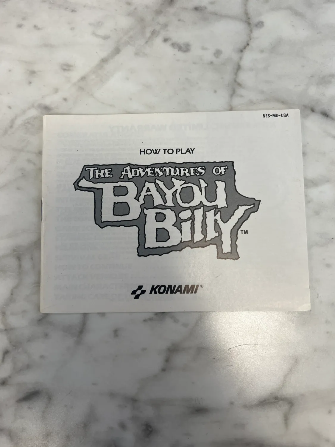 The Adventures of Bayou Billy Reproduction Manual