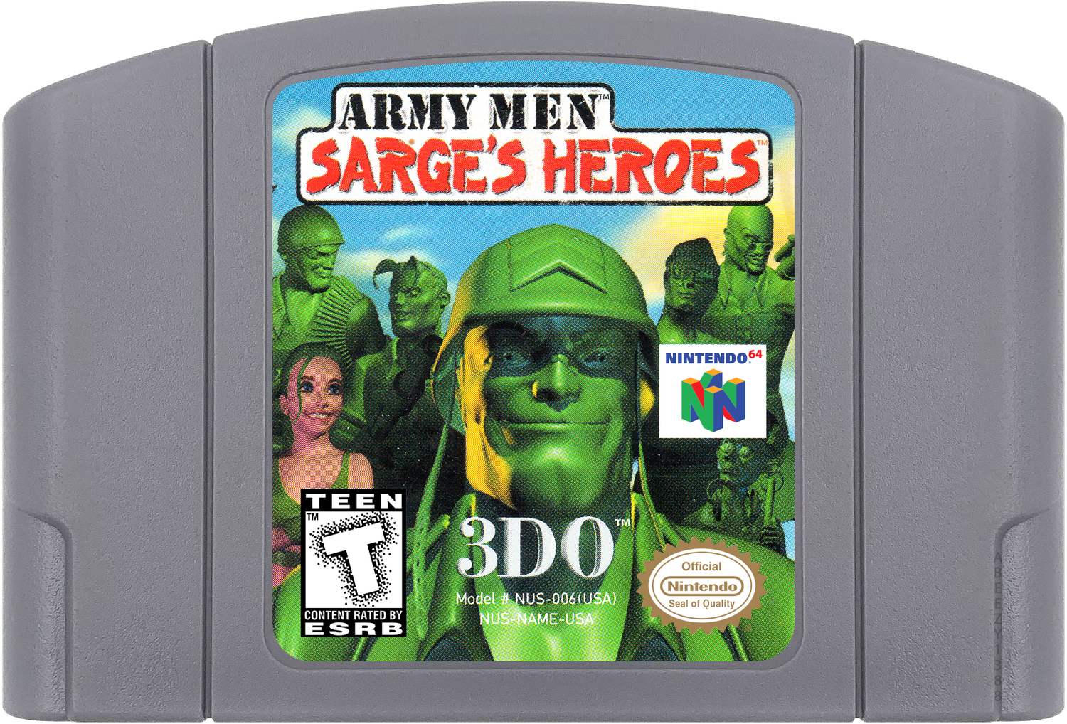 Army Men - Sarge's Heroes Cartridge Label