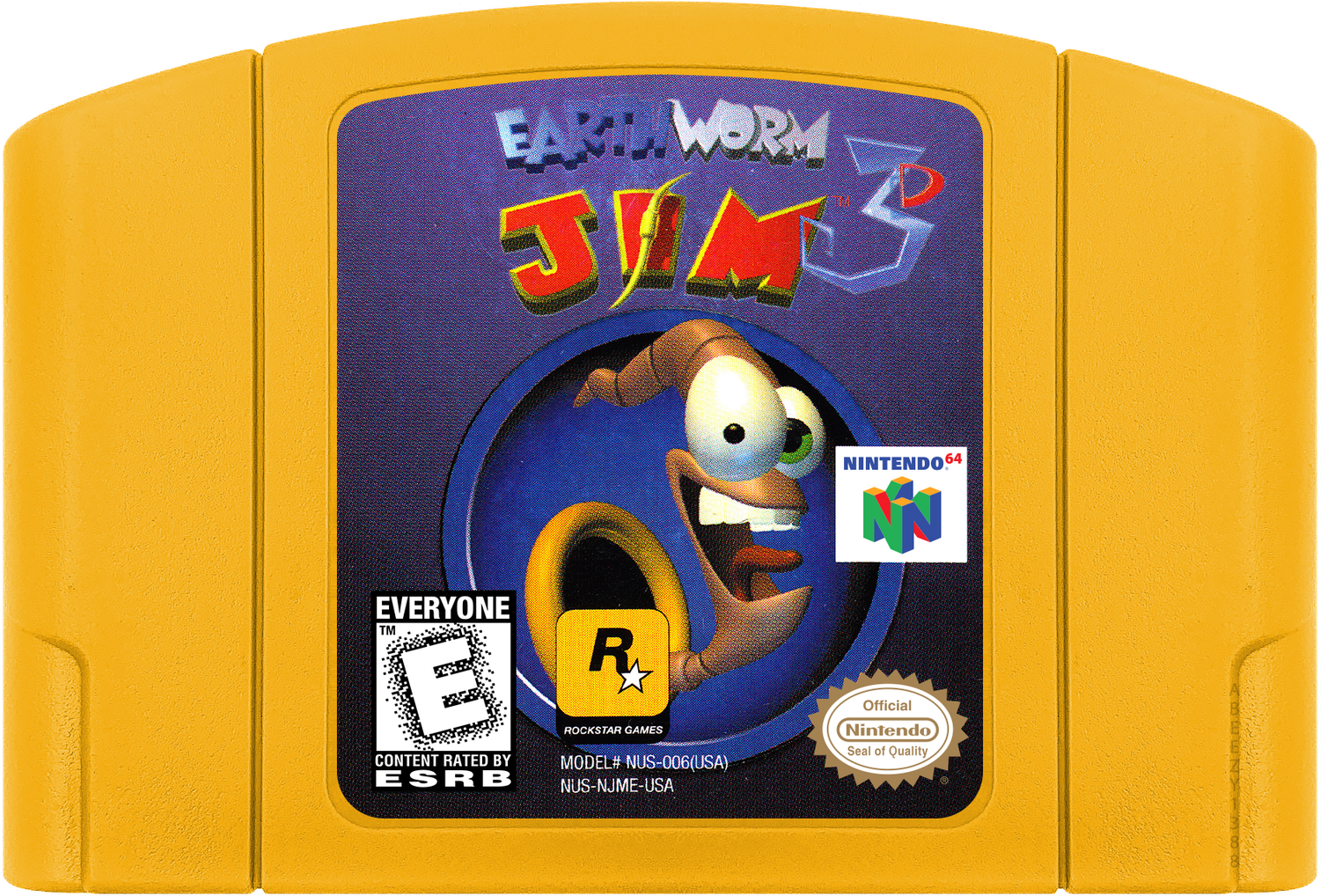 Earthworm Jim 3D Cartridge Label