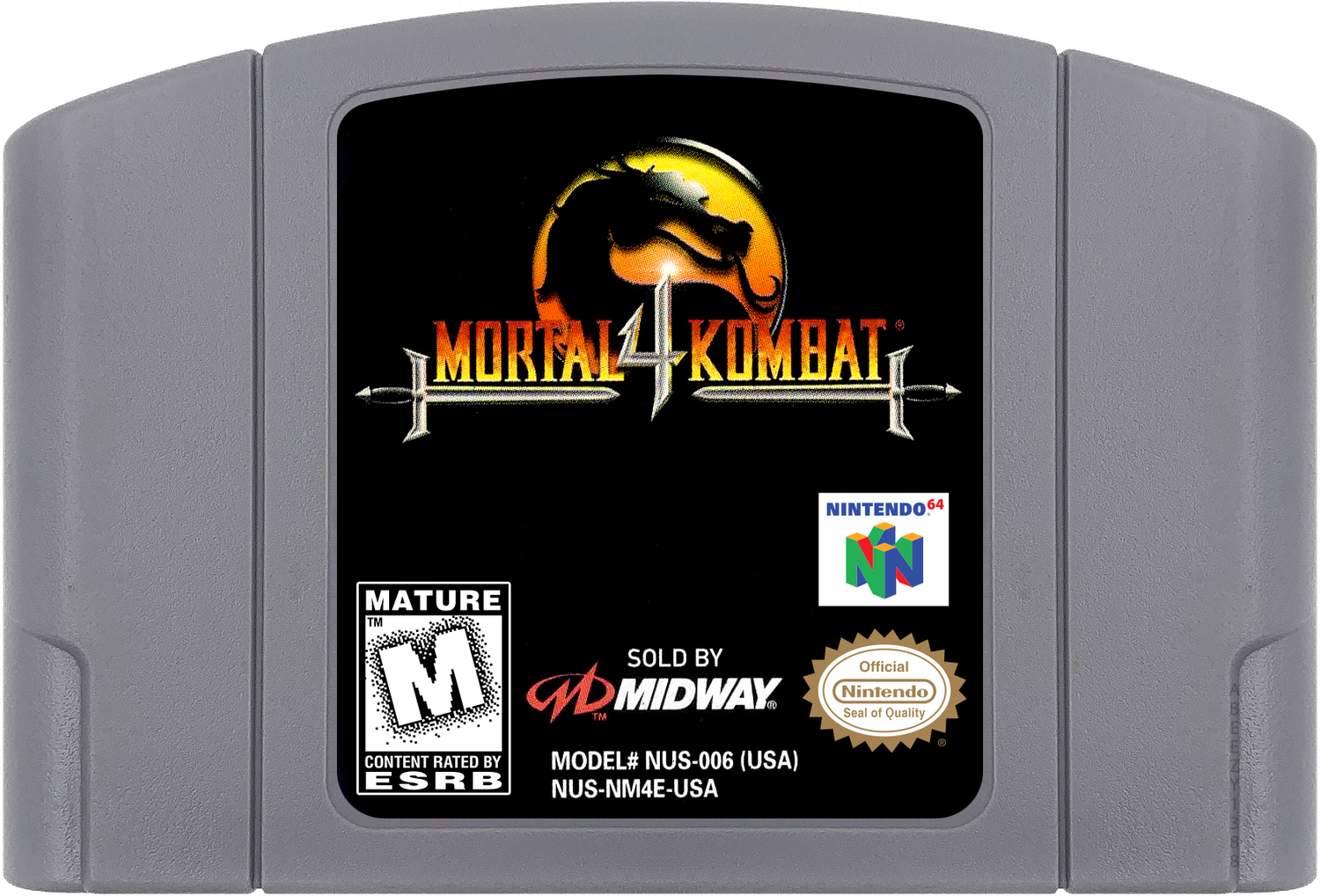 Mortal Kombat 4 Cartridge Label