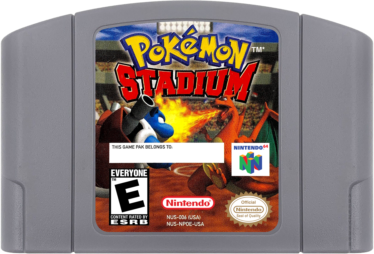Pokémon Stadium Cartridge Label