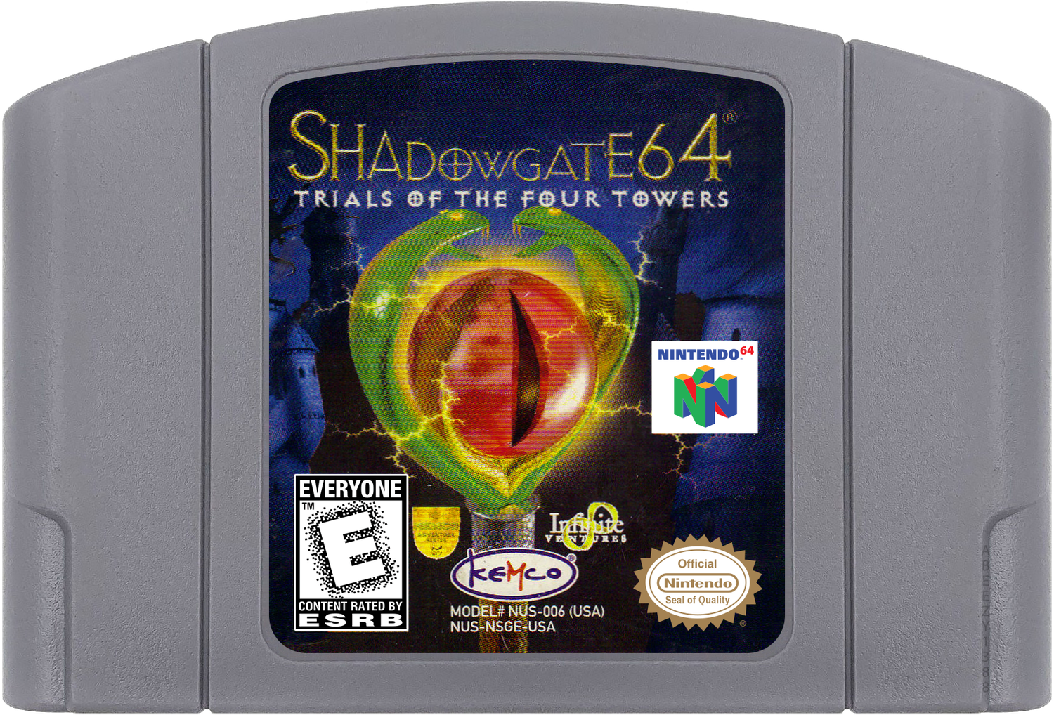 Shadowgate 64 - Trials of the Four Towers Cartridge Label