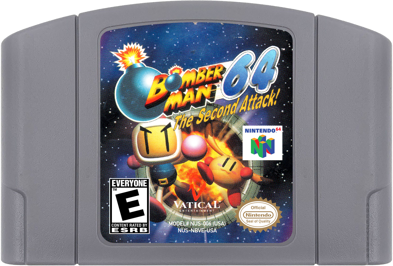 Bomberman 64 - The Second Attack! Cartridge Label