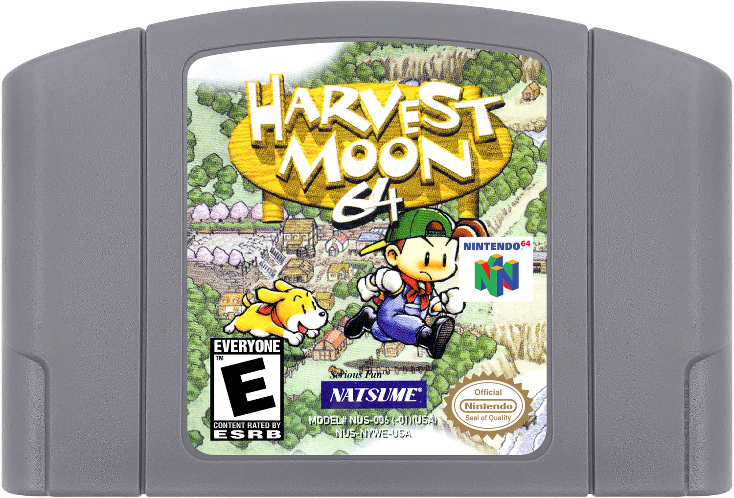 Harvest Moon 64 Cartridge Label