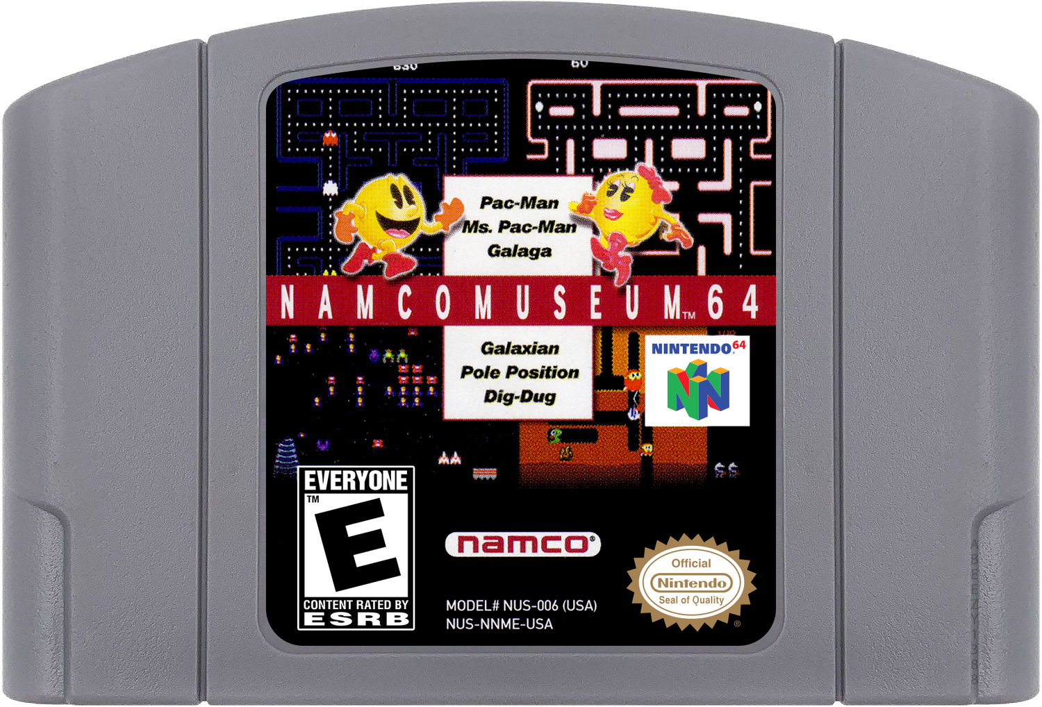 Namco Museum 64 Cartridge Label