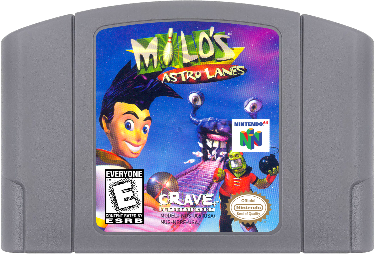 Milo's Astro Lanes Cartridge Label