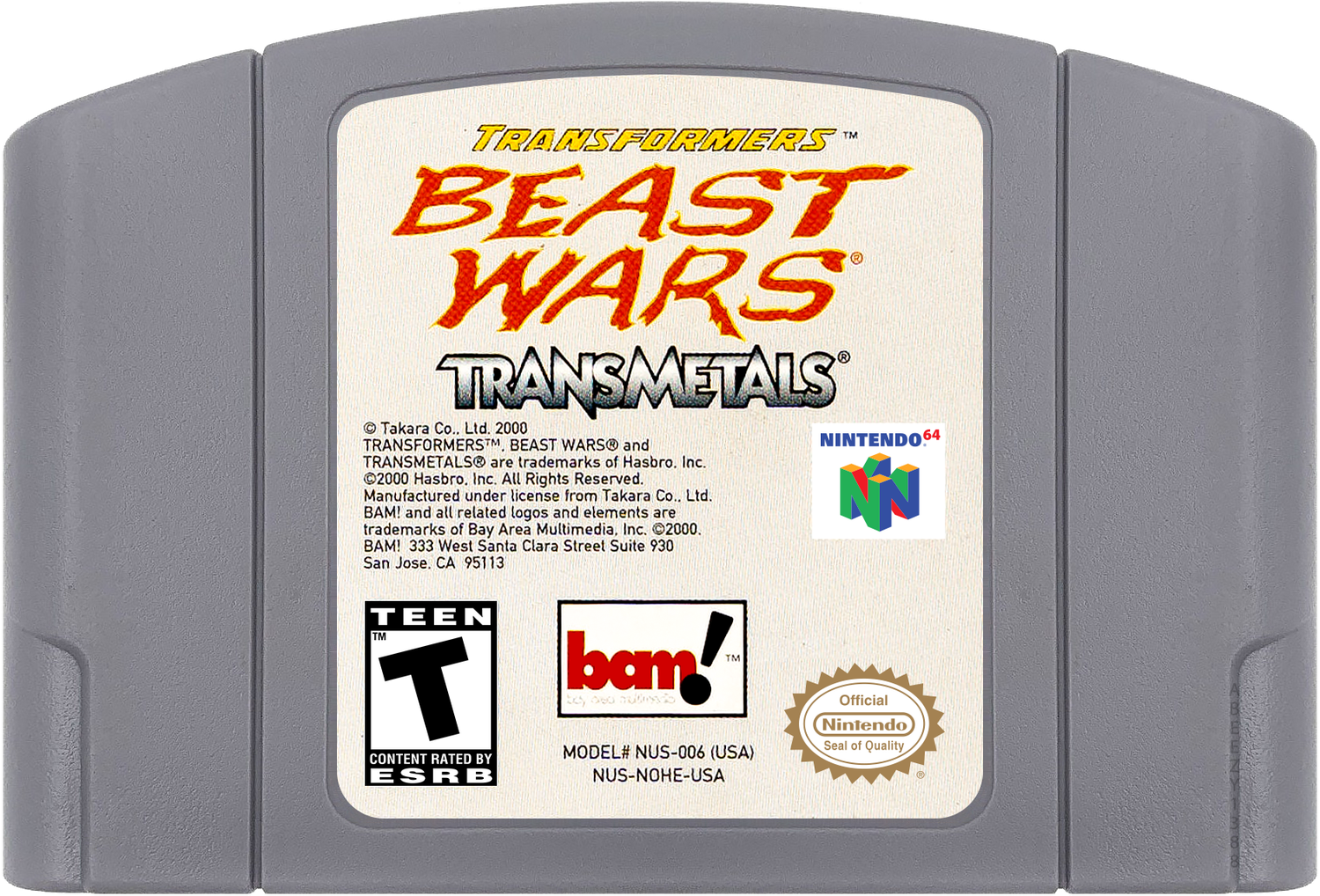Transformers - Beast Wars Transmetals Cartridge Label