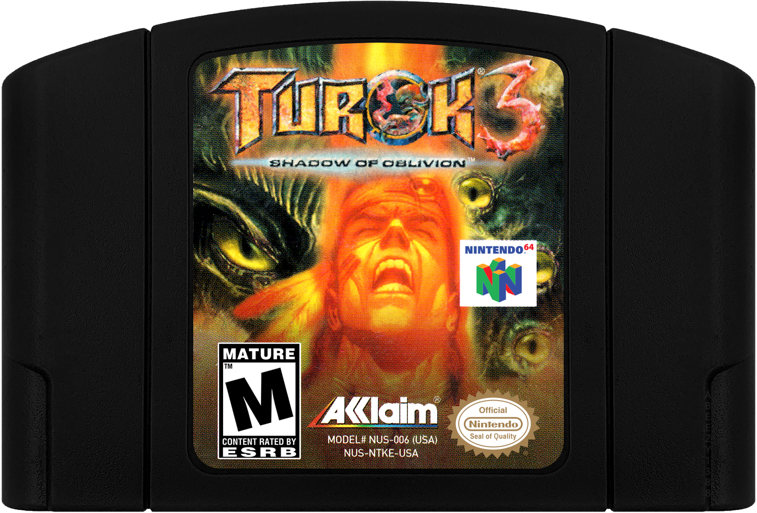 Turok 3 - Shadow of Oblivion Cartridge Label