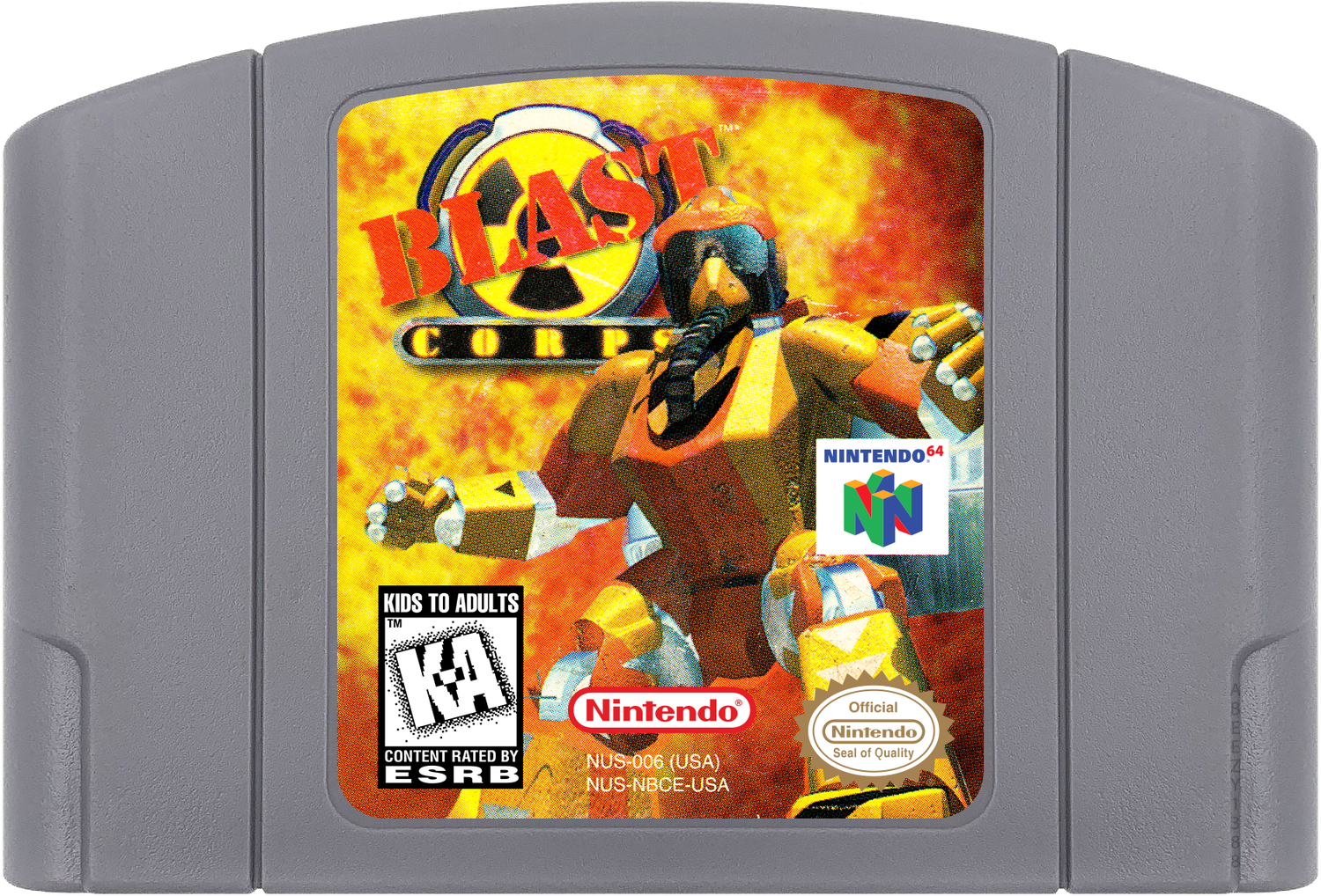 Blast Corps Cartridge Label