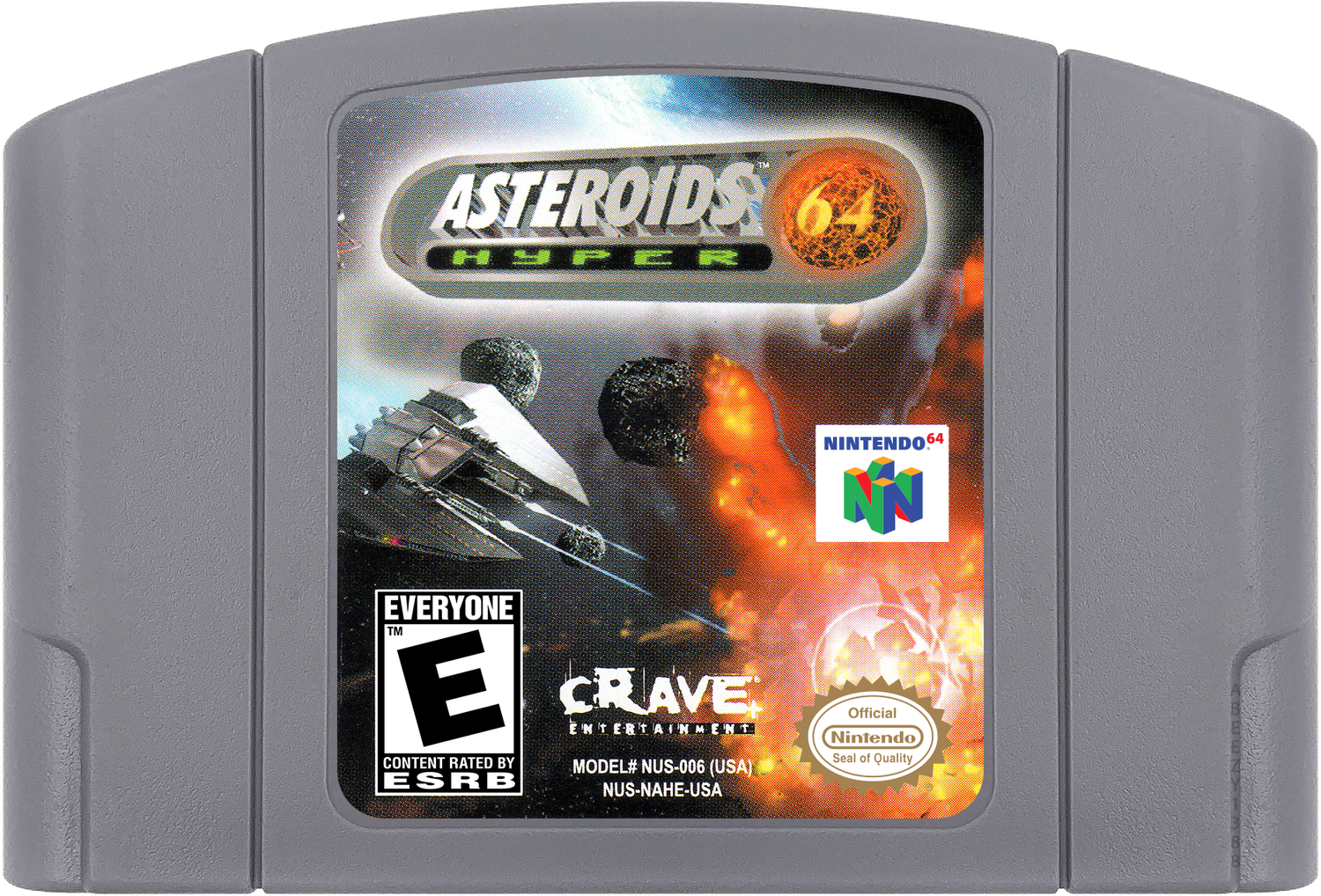 Asteroids Hyper 64 Cartridge Label