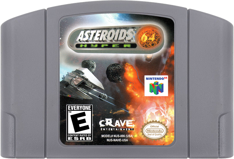 Asteroids Hyper 64 Cartridge Label