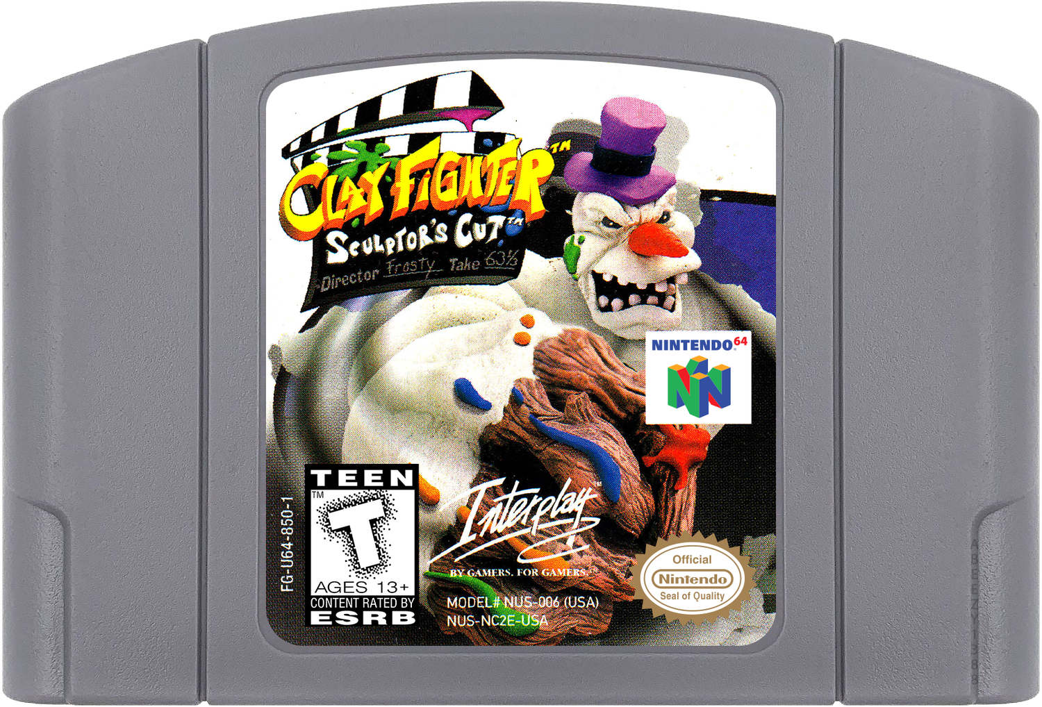 Clay Fighter - Sculptor's Cut Cartridge Label