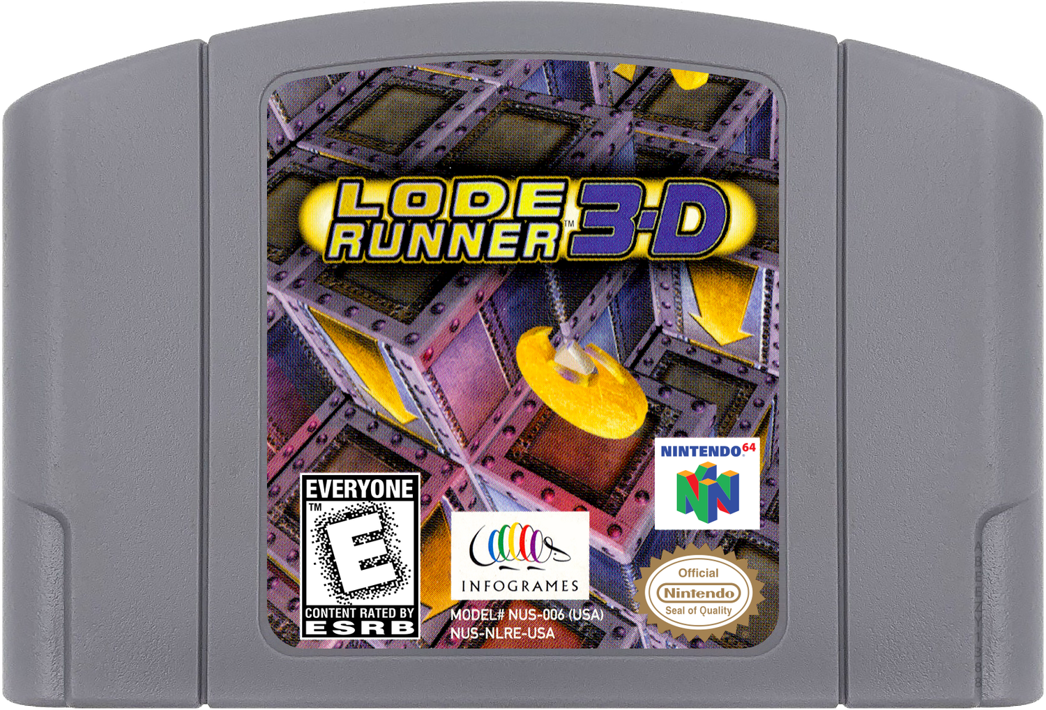 Lode Runner 3-D Cartridge Label