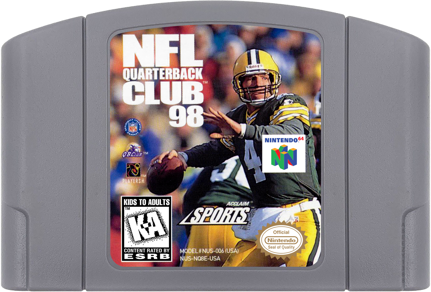 NFL Quarterback Club 98 Cartridge Label