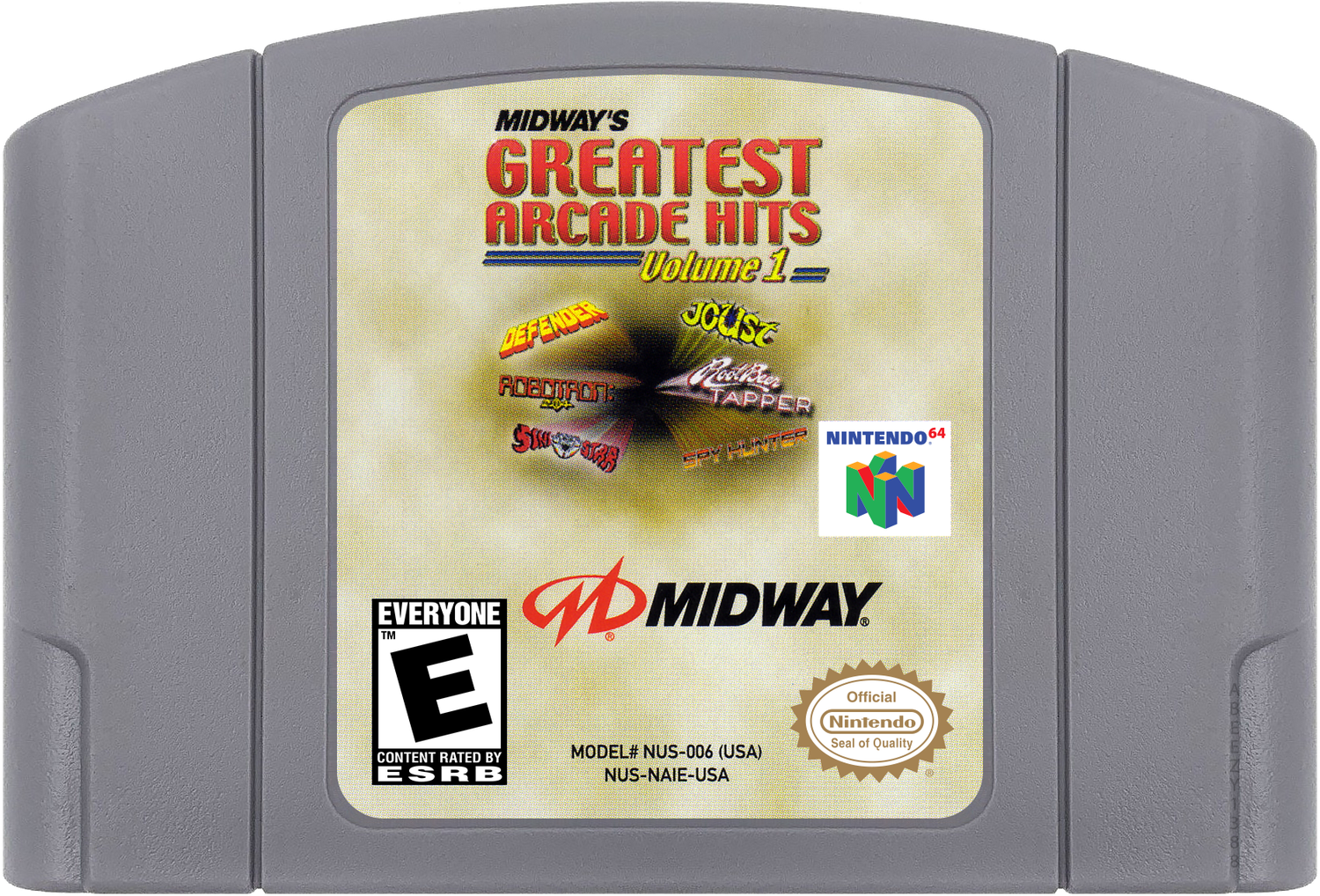 Midway's Greatest Arcade Hits - Volume 1 Cartridge Label