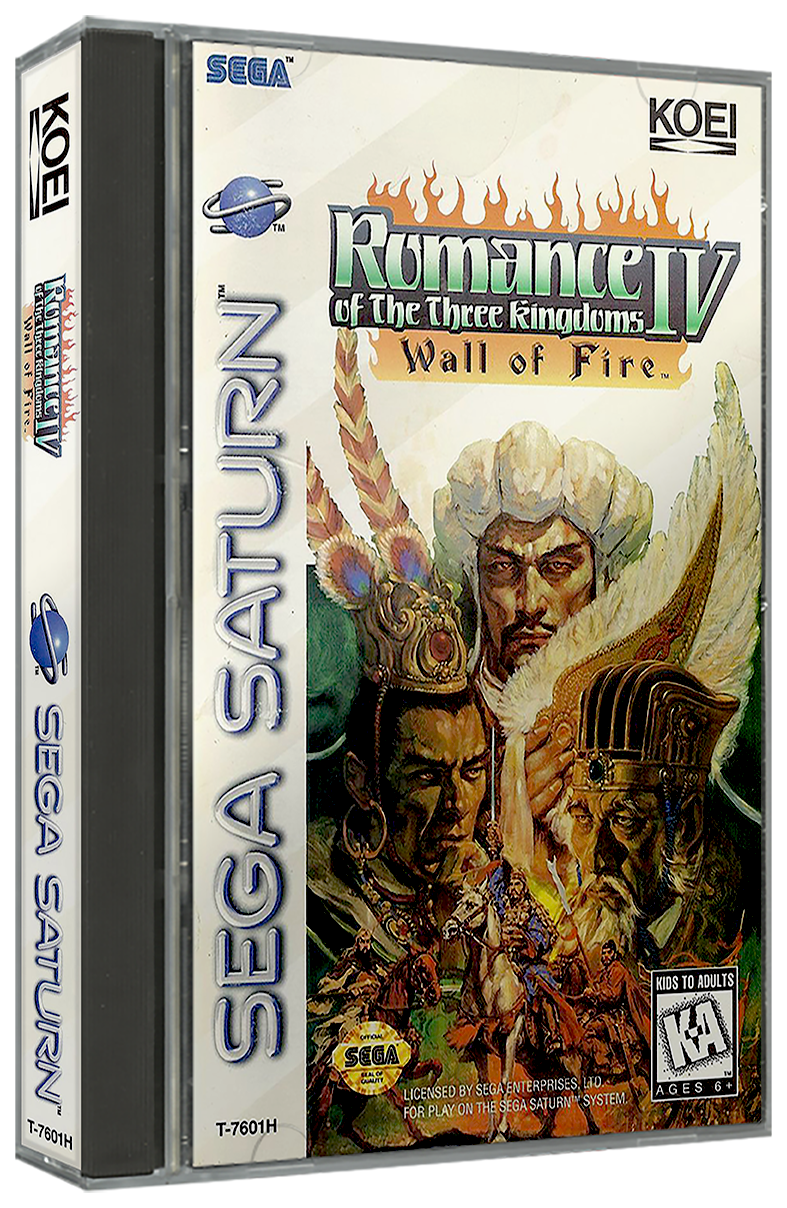 Romance of the Three Kingdoms IV - Wall Of Fire | NTSC | Sega Saturn | SS | En | Reproduction Case and Booklet - NO GAME