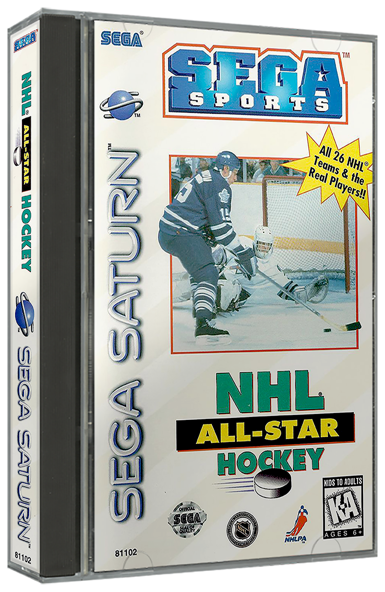 NHL All-Star Hockey | NTSC | Sega Saturn | SS | En | Reproduction Case and Booklet - NO GAME